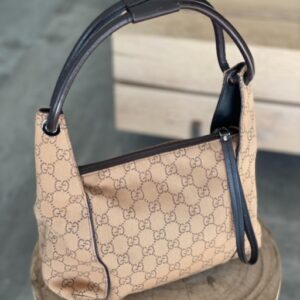 GUCCI Vintage canvas GG monogram mini hobo bag